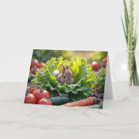 Birthday Bunny In Vegetable Garden
