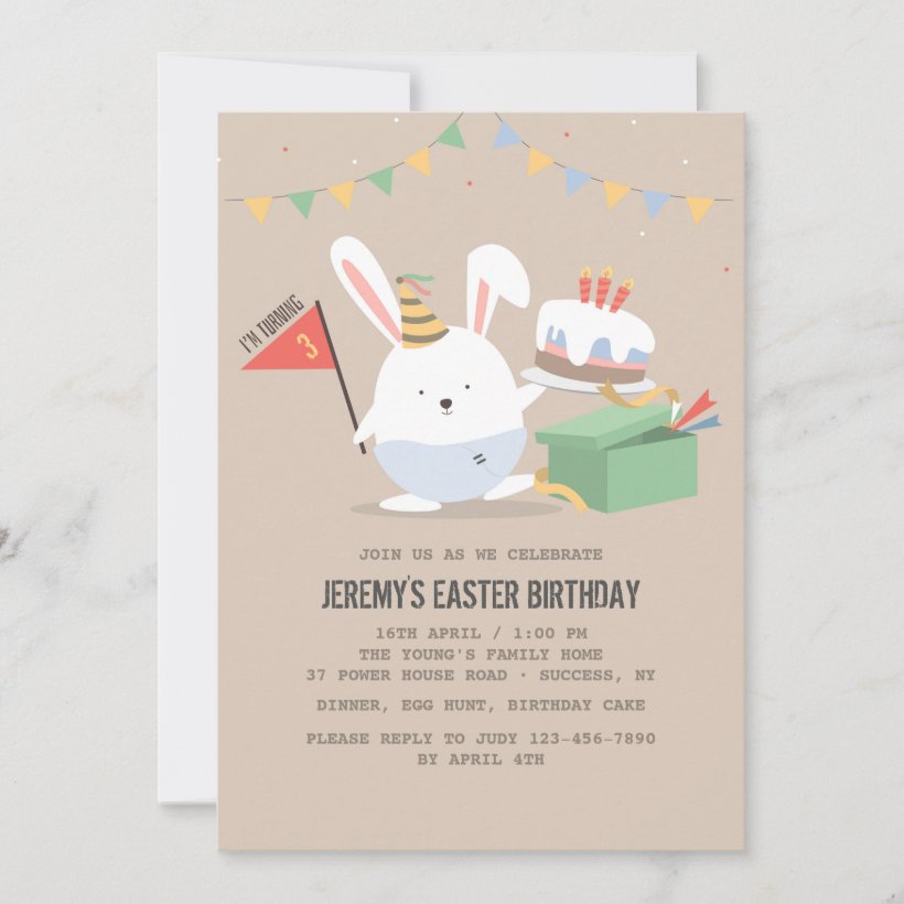 Birthday Bunny Invitation (Front)