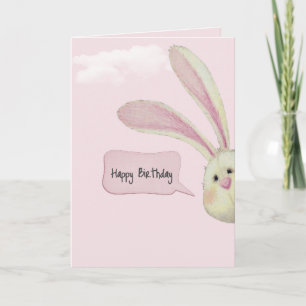 Birthday Bunny On Pink Card