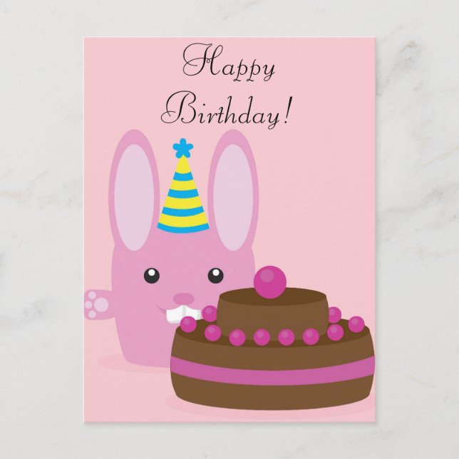 Birthday bunny postcard (Front)