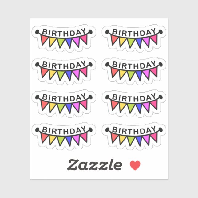 Birthday Bunting Banners Bday Reminder Planner  Sticker (Sheet)