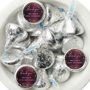 Birthday burgundy rose gold glitter thank you hershey®'s kisses®