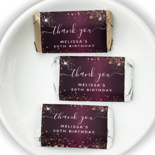 Birthday burgundy rose gold thank you hershey's miniatures