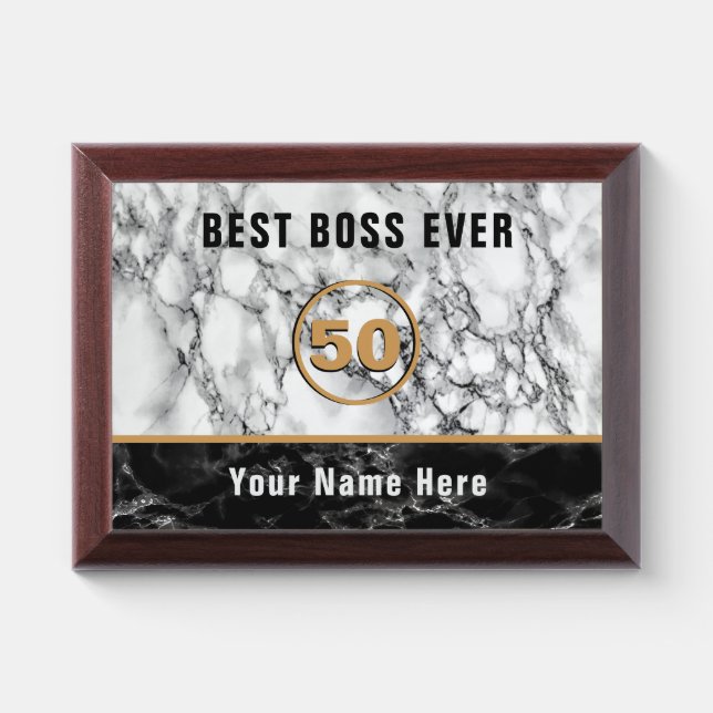 Birthday Business Award Plaque Best Boss Ever  (Horizontal)