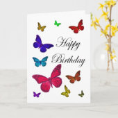 Birthday Butterflies Card (Yellow Flower)