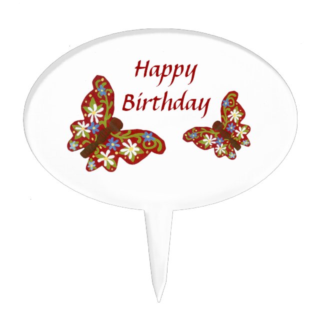 Birthday Butterfly Cake Pick (Front)