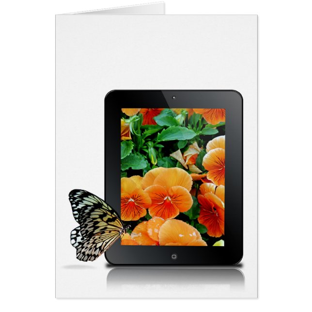 Birthday Butterfly on Electronic Tablet Cards (Front)