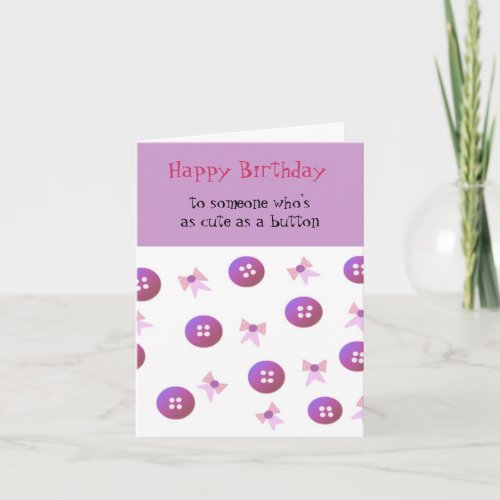 Birthday Buttons and Bows Card