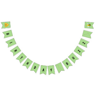 Birthday Buzz with Bees Bunting Flags