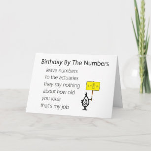 Birthday By The Numbers - a funny birthday poem Card