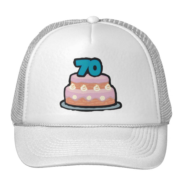 Birthday Cake 70th Birthday Gifts Mesh Hat
