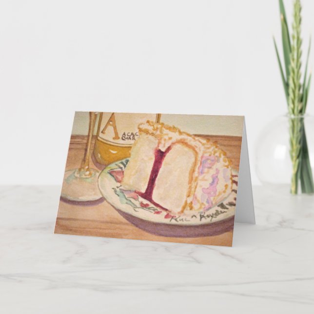 Birthday Cake and Wine Card (Front)