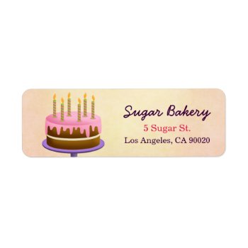 Birthday Cake Bakery Label by retroflavor at Zazzle