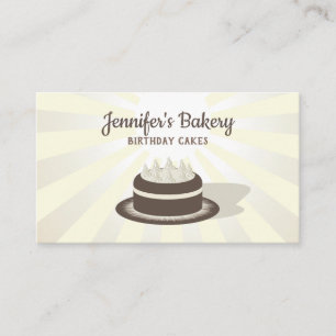 Birthday Cake Bakery Whip beige vanilla cream Business Card