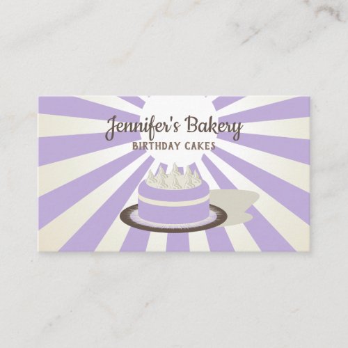 Birthday Cake Bakery Whip purple Business Card