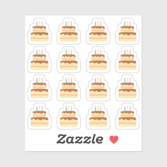 Birthday Cake Bday Party Reminder Calendar Planner Sticker (Sheet)