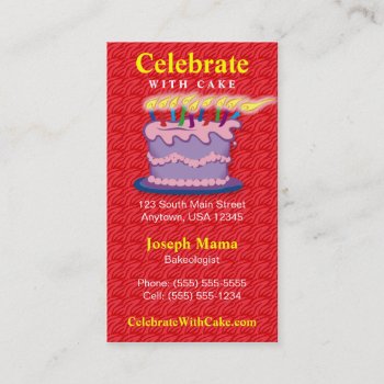 Birthday Cake Business Card by coolcards_biz at Zazzle
