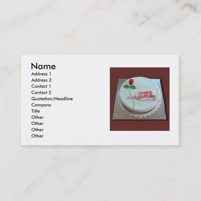 Birthday Cake Business Card (Front)