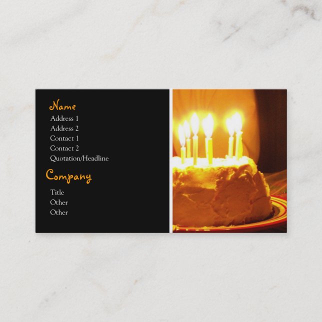 Birthday Cake Business Cards (Front)