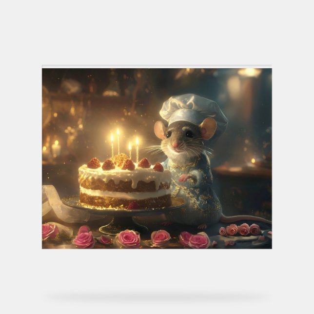 Birthday Cake by Fabulous Mice Baker Acrylic Sign (Front)