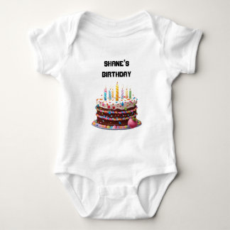 Birthday Cake Candles Custom Personalized Celebrat Baby Bodysuit