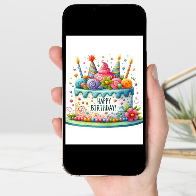 Birthday Cake  Card (Front Digital)