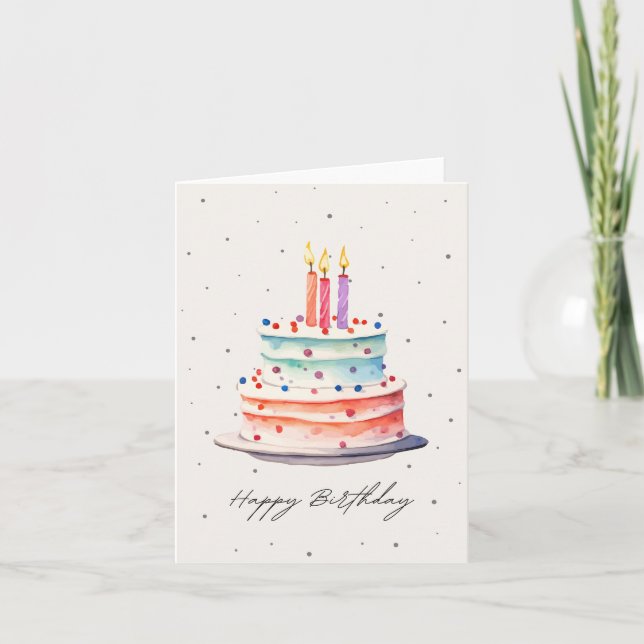 Birthday cake  card (Front)