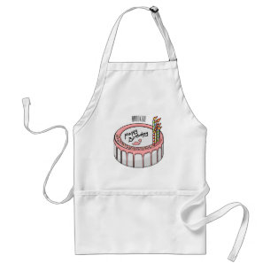 Birthday cake cartoon illustration adult apron