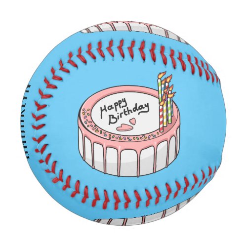 Birthday cake cartoon illustration baseball