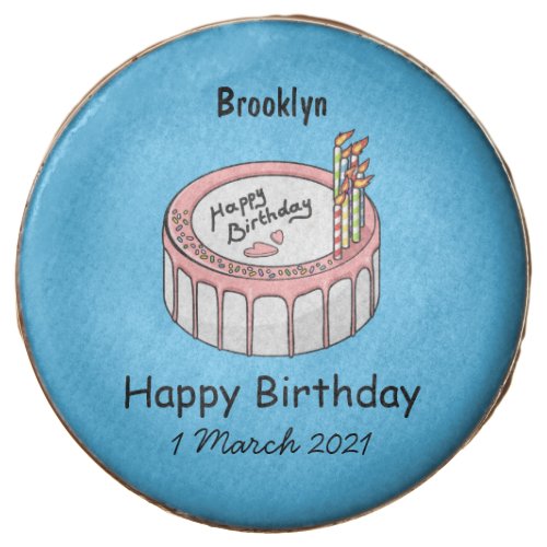 Birthday cake cartoon illustration chocolate covered oreo