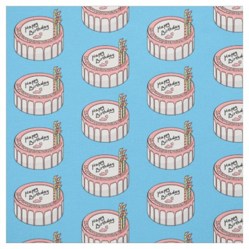 Birthday cake cartoon illustration fabric
