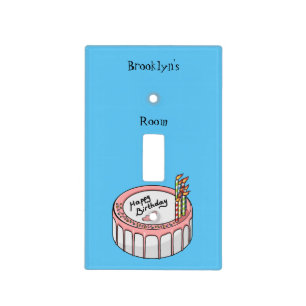 Birthday cake cartoon illustration light switch cover