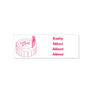 Birthday cake cartoon illustration self-inking stamp