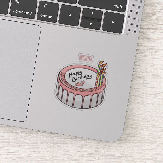 Birthday cake cartoon illustration sticker (Detail)