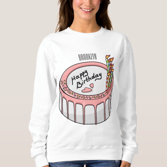 Birthday cake cartoon illustration   sweatshirt (Front)