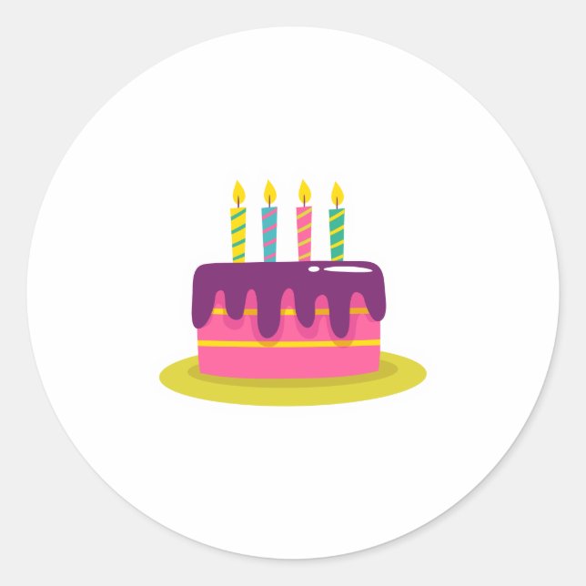 birthday cake classic round sticker (Front)