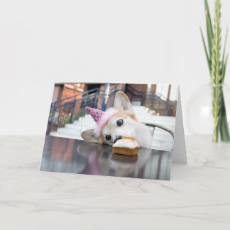 Birthday Cake Corgi Card