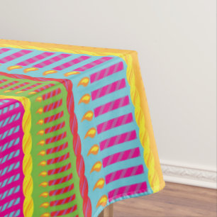Birthday Cake Cute Colorful 1st Party Theme Tablecloth