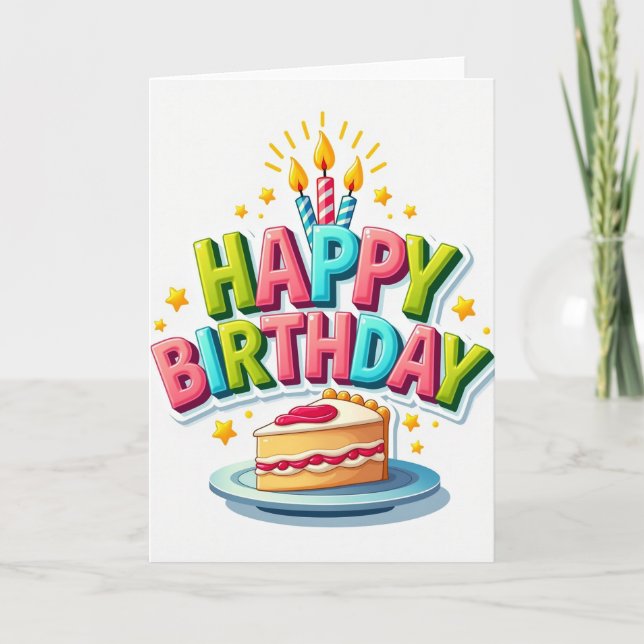 Birthday Cake Delight Card (Front)