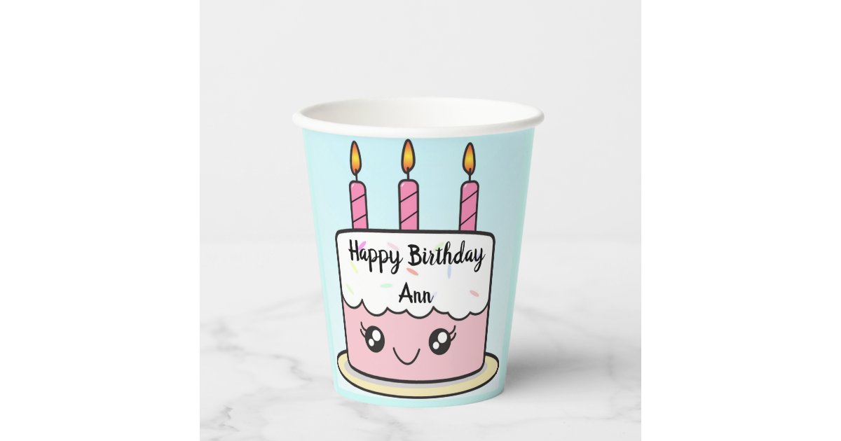 Birthday Cake Design Paper Cups | Zazzle