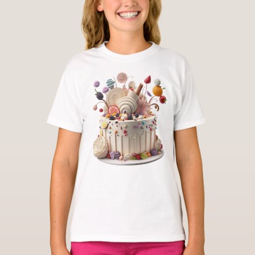 Birthday Cake Design T_Shirt