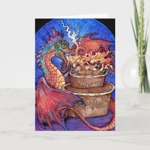 Birthday Cake Dragon Card