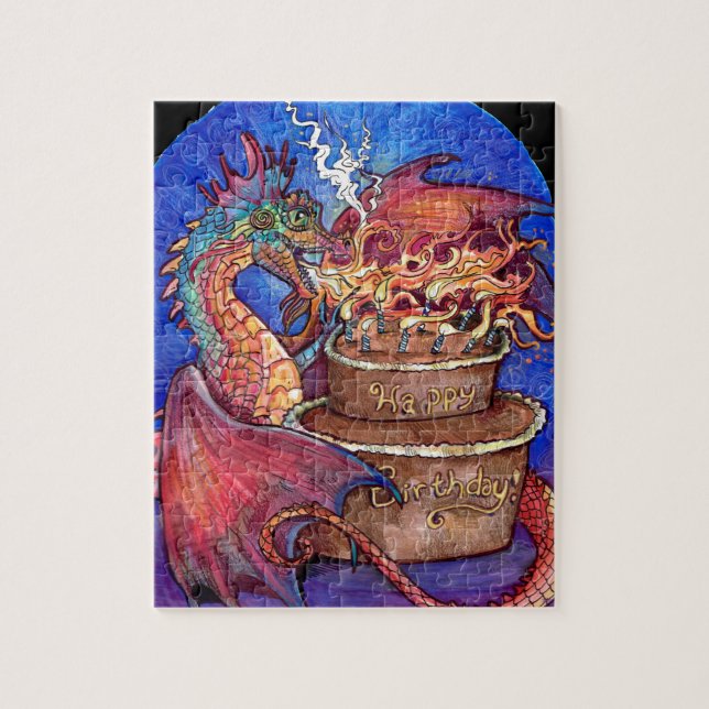 Birthday Cake Dragon Jigsaw Puzzle (Vertical)