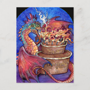 Birthday Cake Dragon Postcard