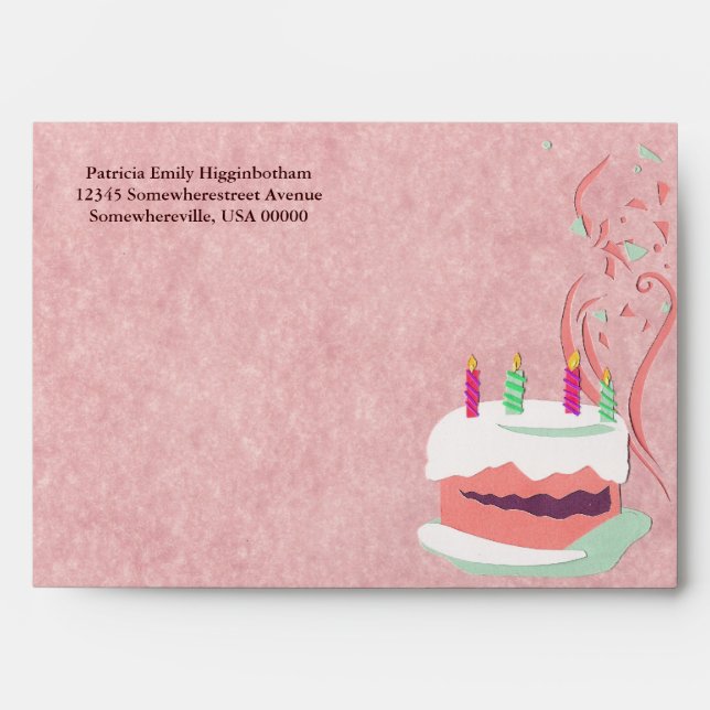 Birthday Cake Greeting Card Envelope (Front)