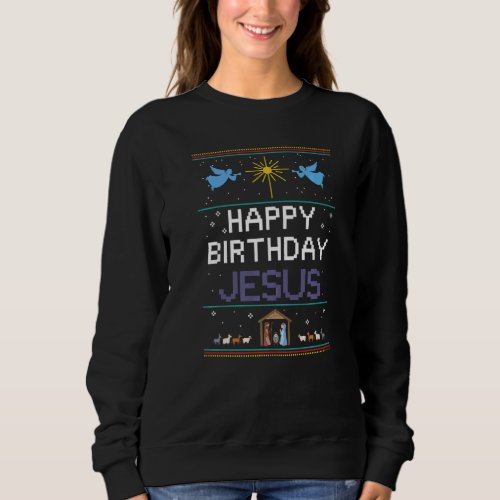birthday cake happy birthday jesus Christian Women Sweatshirt