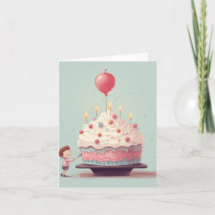 Birthday cake, ice cream, card birthday