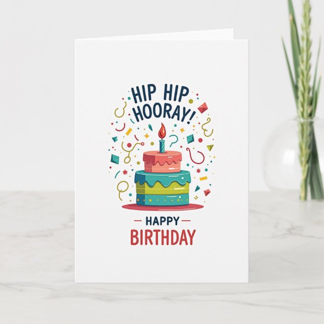Birthday Cake Illustration Card (Front)