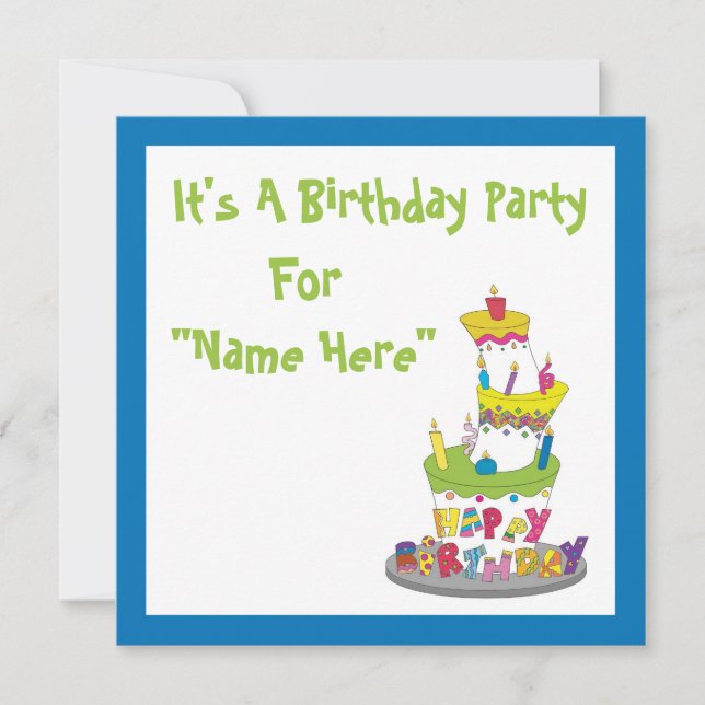 Birthday Cake Invitation (Front)