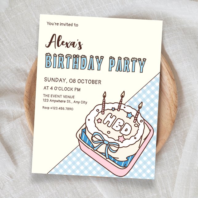Birthday cake  invitation (Creator Uploaded)